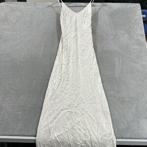 MESHKI Maxi Dress Women Small White Bridal Slip On Vintage Classy Satin